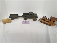 Wood Toy Truck and Train