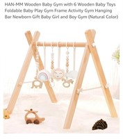 NEW Wooden Baby Gym w/ 6 Wooden Baby Toys,