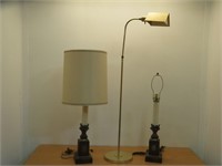 Brass Floor Lamp & Table Lamps
