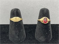 2 - 10k gold baby rings