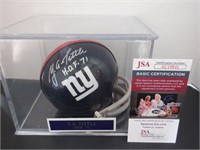 Y.A. TITTLE SIGNED AUTO GIANTS MINI HELMET JSA COA