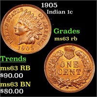 1905 Indian 1c Grades Select Unc RB