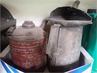 Vintage 1 Gal. Kerosene Can + Oil Spout Can