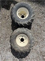2 Carlisle lawnmower tires & rims- 21X11.00-8NHS