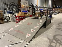 Custom wooden bike ramp workstation