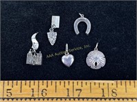 (5) sterling charms 9.2 grams total