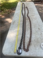 20 ft logging chain with hooks on both ends