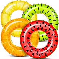 Sloosh 4 Pack Inflatable Pool Floats Fruit Tube Ri