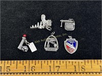 (5) sterling charms 14.3 grams total