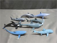 Large Plastic Sharks Dolphins Orca Figures