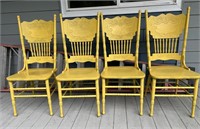 Lot of Yellow Painted Chairs, Pretty Good Shape!