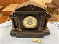 MANTLE STYLE CLOCK WITH METAL ACCENTS (EXTREMELY H