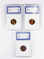 (3) PR-70 GRADED LINCOLN CENTS