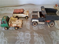 3 Tonka trucks, rough condition