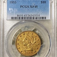 1853 $10 Gold Eagle PCGS - XF45