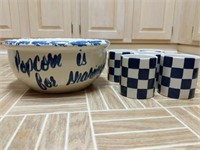 Ceramic Popcorn Bowl & More