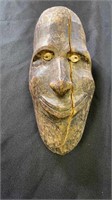 Papua New Guinea Art Wooden head carving of an anc