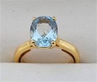 14K Blue Topaz Ring