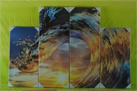 4 Panel Wall Art Wave