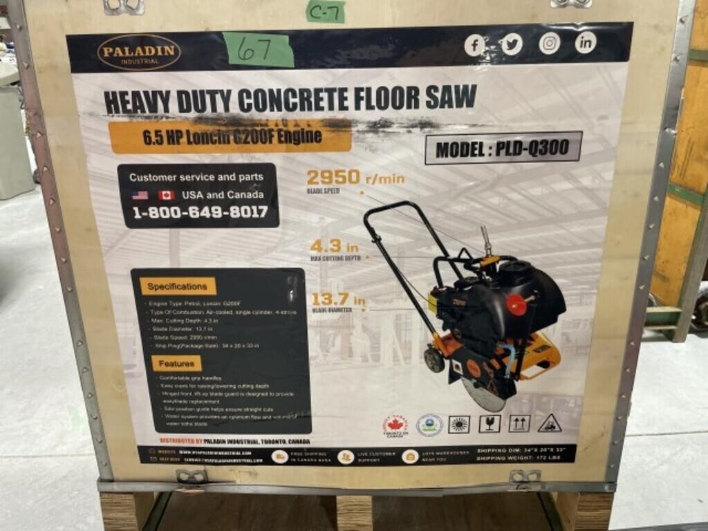 Unused 2024 Paladin Heavy Duty Concrete Floor Saw