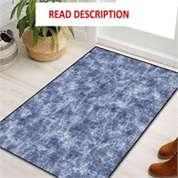 Washable Rugs Tie Dyed Effect Textured Pattern Lar