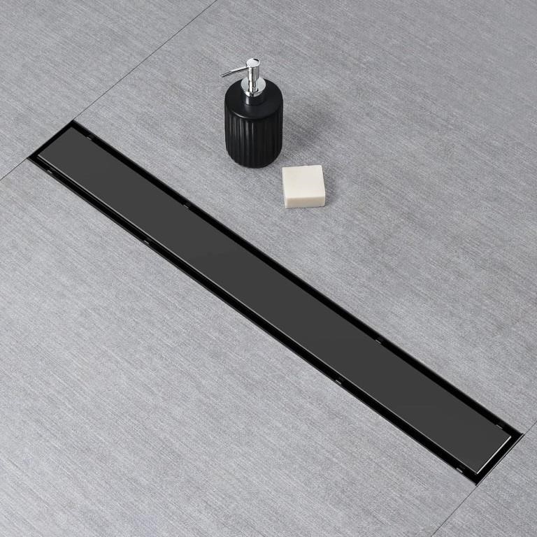 SaniteModar 36 inch Black Linear Shower Drain