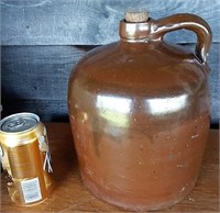 large brown glazed jug 9 inch