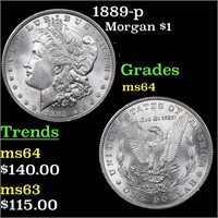 1889-p Morgan $1 Grades Choice Unc