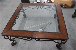 Large Double Glass Coffee Table 42x42x19in