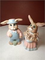 Pair of 11" Ceramic Bunnies