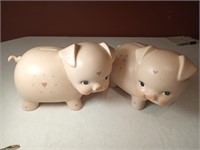 Pair of 9" Pretty Piggy Banks