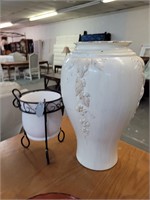 white planter & vase