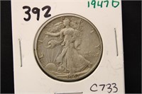 1947D WALKING LIBERTY HALF DOLLAR COIN