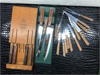 kitchen knife wooden handle lot