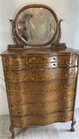 Beautiful antique chest of drawers w/mirror 74" T,