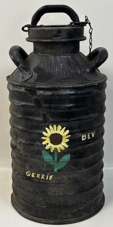 FABULOUS 1920'S RIBBED OIL CAN - HEAVY