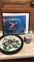 Disney clock, cup,wall hanger