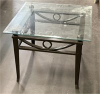 Metal Table w/ Glass Top (Beveled)