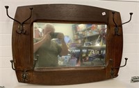 Antique Mirror with Hooks (NO SHIPPING)