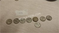 25¢ Canadian Silver Quarters 8 Pieces