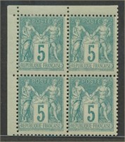 FRANCE #78 BLOCK OF 4 MINT AVE-FINE NH