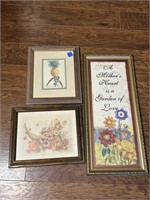 3 Framed Vintage Prints