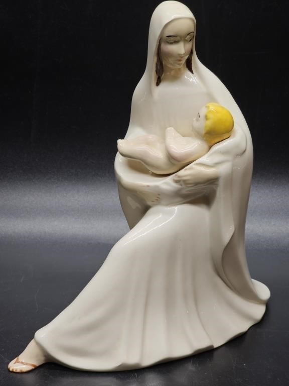 Lladro-Style Mother & Child Porcelain Figurine