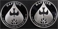 (2) 1 OZ .999 SILVER 2024 BAPTISM ROUNDS