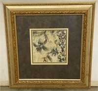 (AU) Framed floral picture with decorative matte