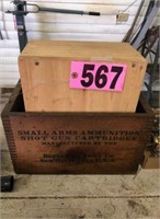 Winchester antique ammo storage box & wood box