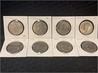 Lot of eight assorted Eisenhower dollars