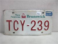 NB LICENSE PLATE