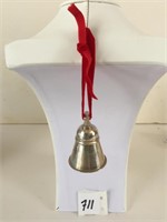 STIEFF STERLING SILVER BELL ORNAMENT WITH RED