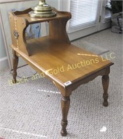 Two tier maple end table